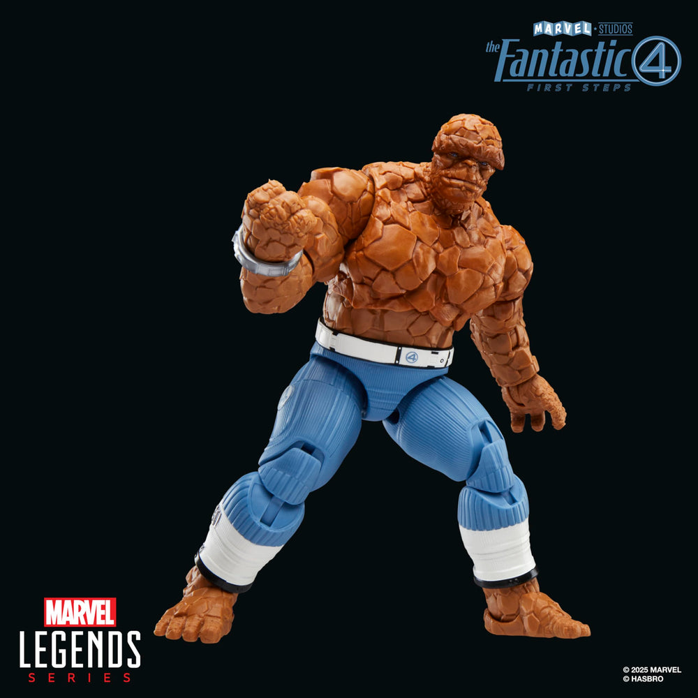 Marvel Legends The Thing figure poseable head arms legs allow dynamic display.