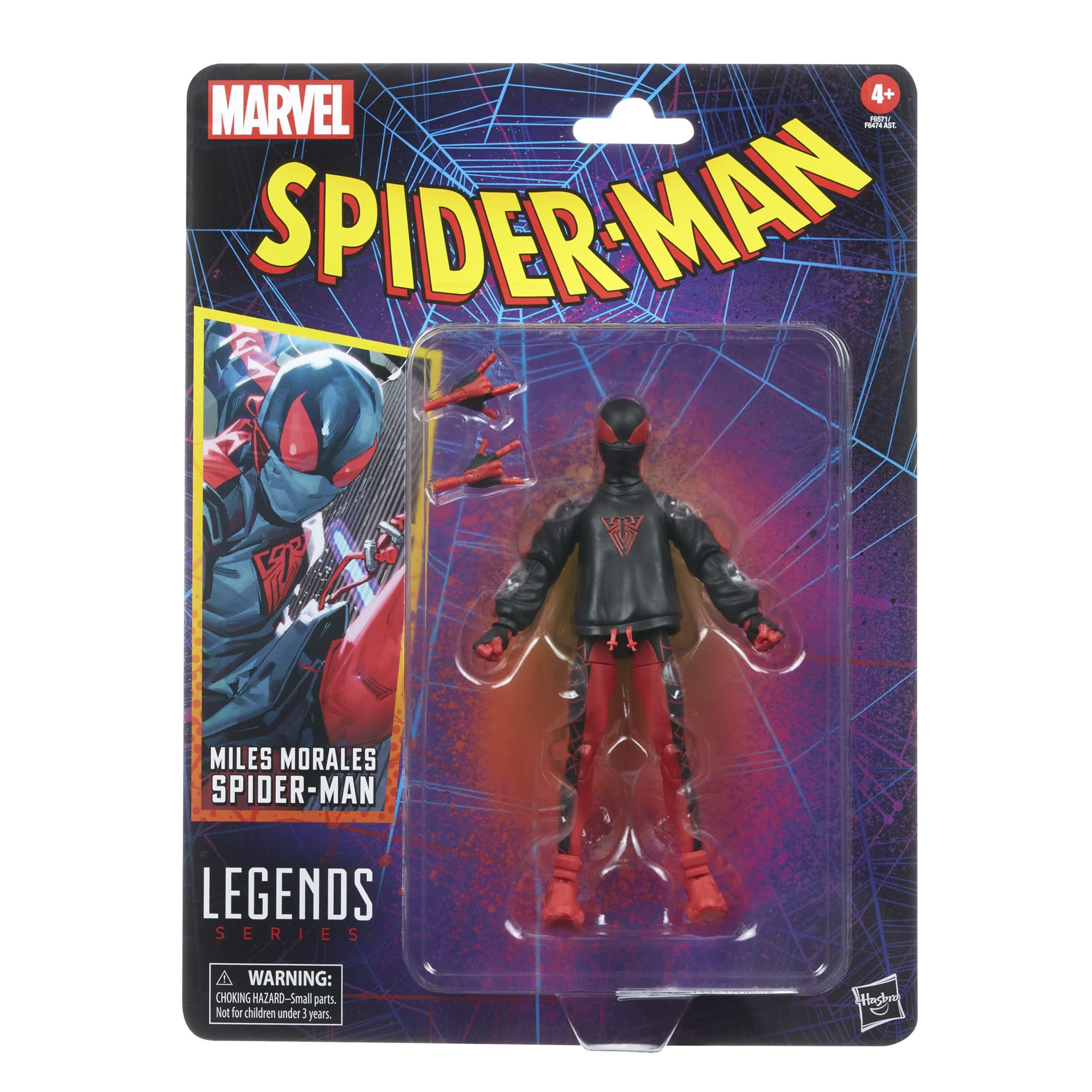 Marvel Miles Morales Spider-Man figure in varied poses for photos.