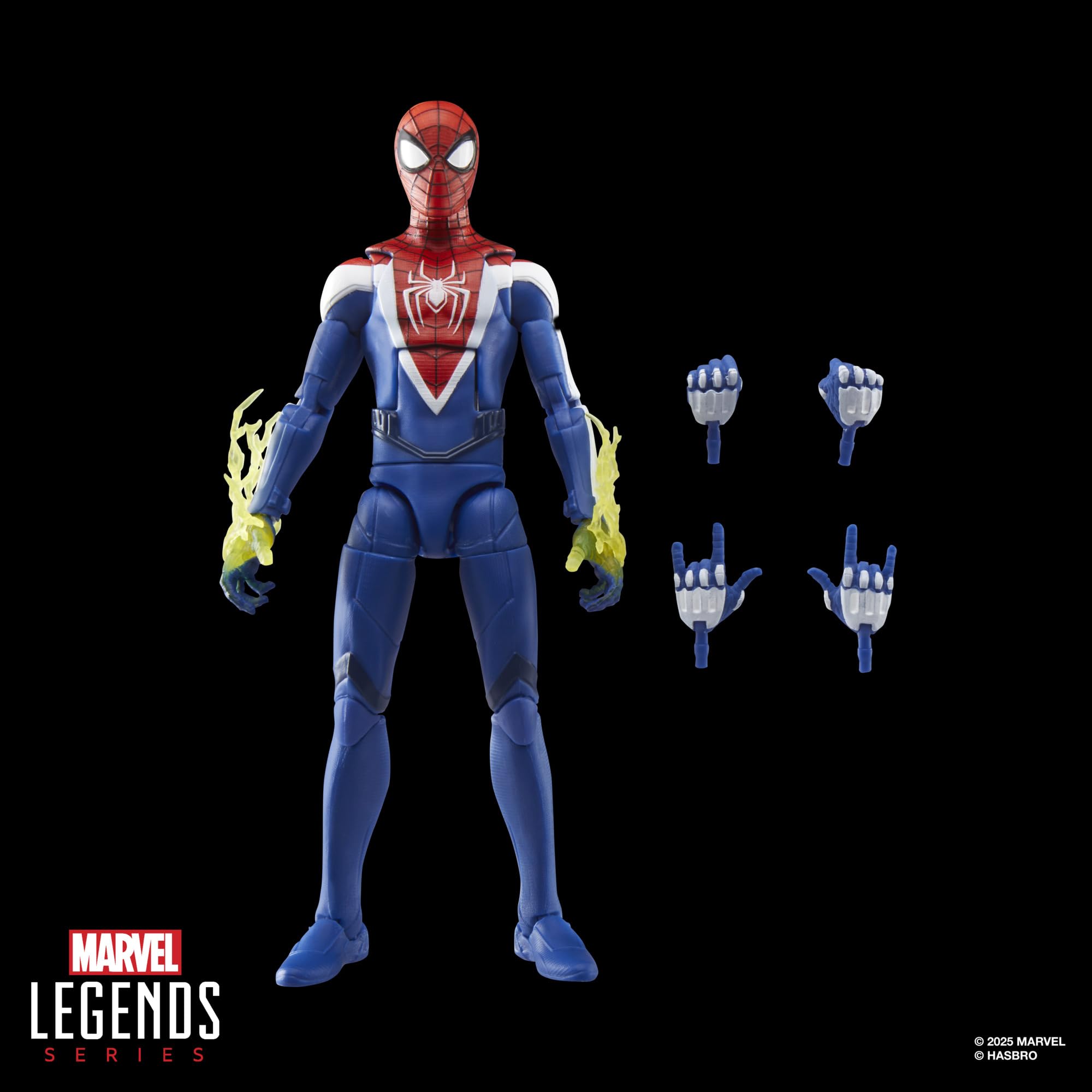 Marvel Miles Morales upgraded-suit dynamic-pose close-up
