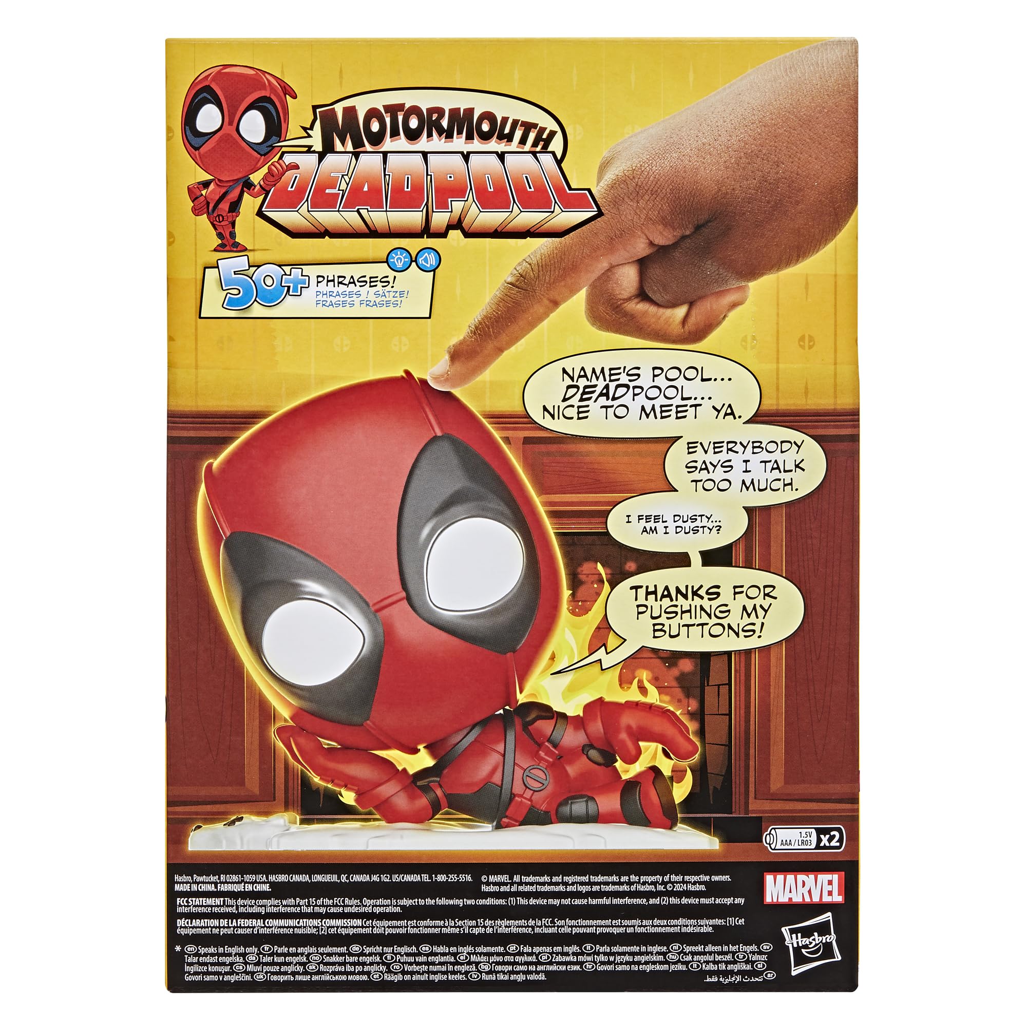 Marvel Motormouth Deadpool stylized design—fun collectible figure for display.