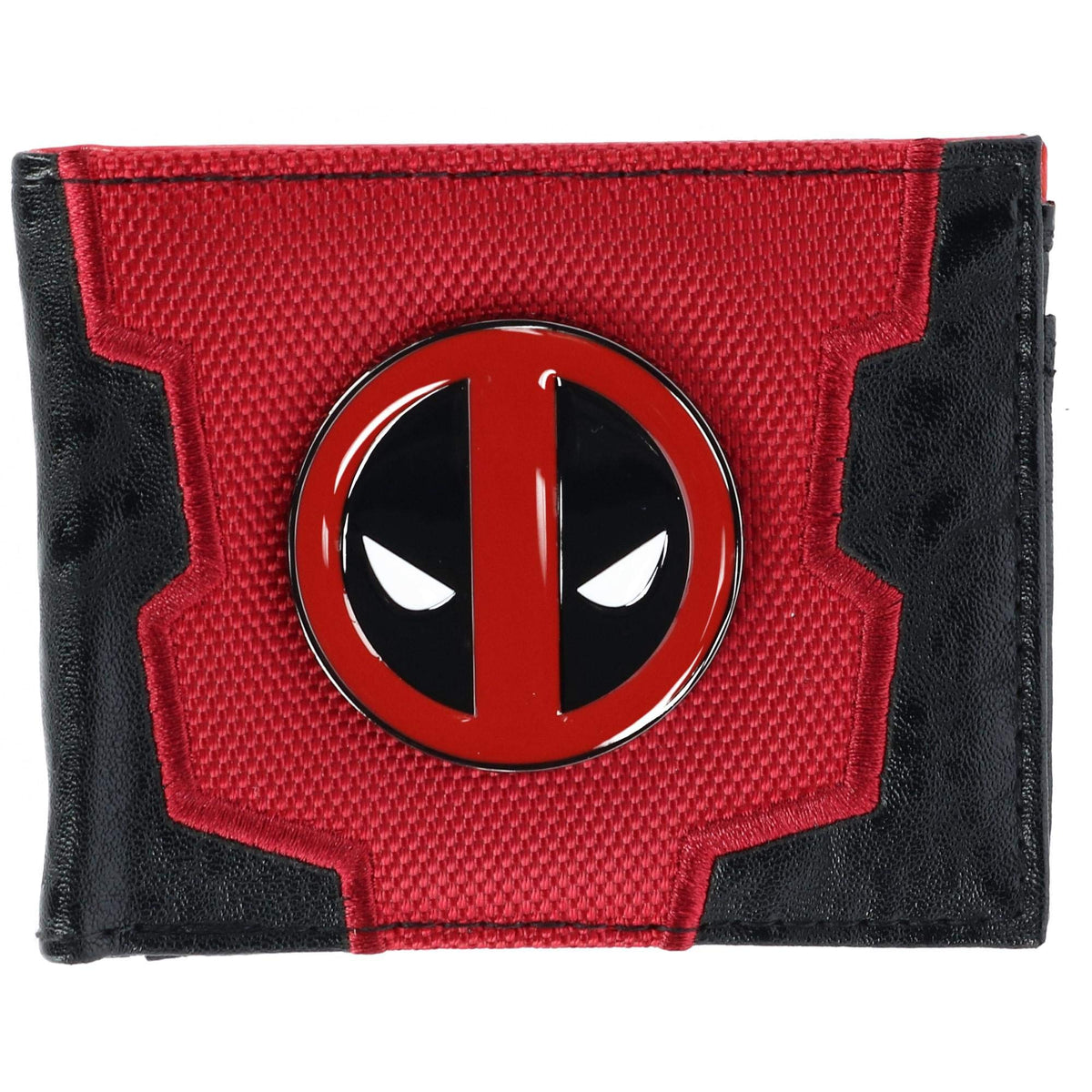Marvel Press Deadpool bi-fold wallet in red and black, compact daily carry for essentials.
