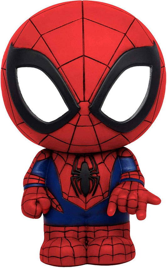 Marvel Spider-Man PVC figural bank on a desk setup, adds playful storage and decor.