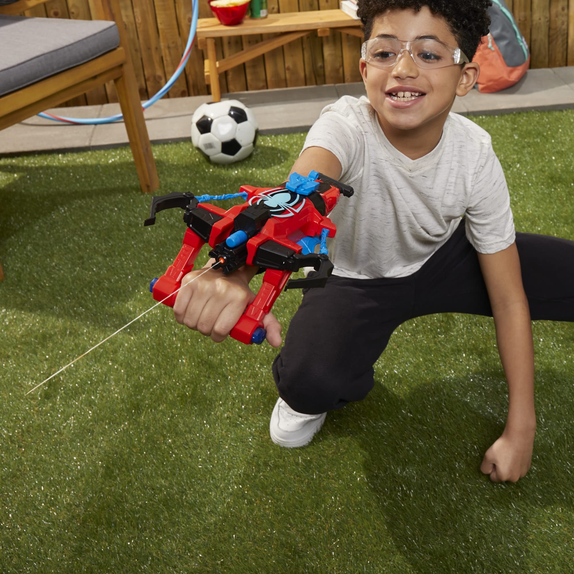 Compact easy-grip blaster optimized for kid-friendly play