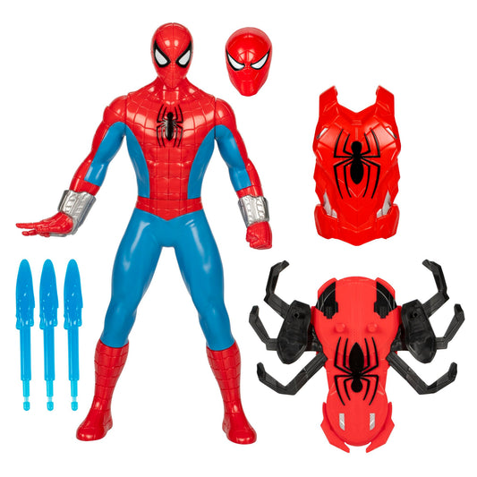 Marvel Spider-Man Thwip Blast figure in dynamic web-slinging pose for imaginative play