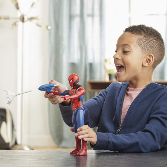 Marvel Spider-Man Blast Gear launcher included for dynamic projectile play.