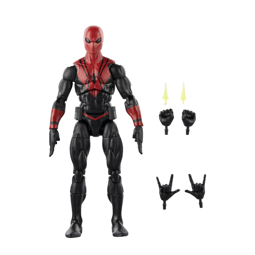 Marvel Spider-Shot figure front view for dramatic shelf display and poseability
