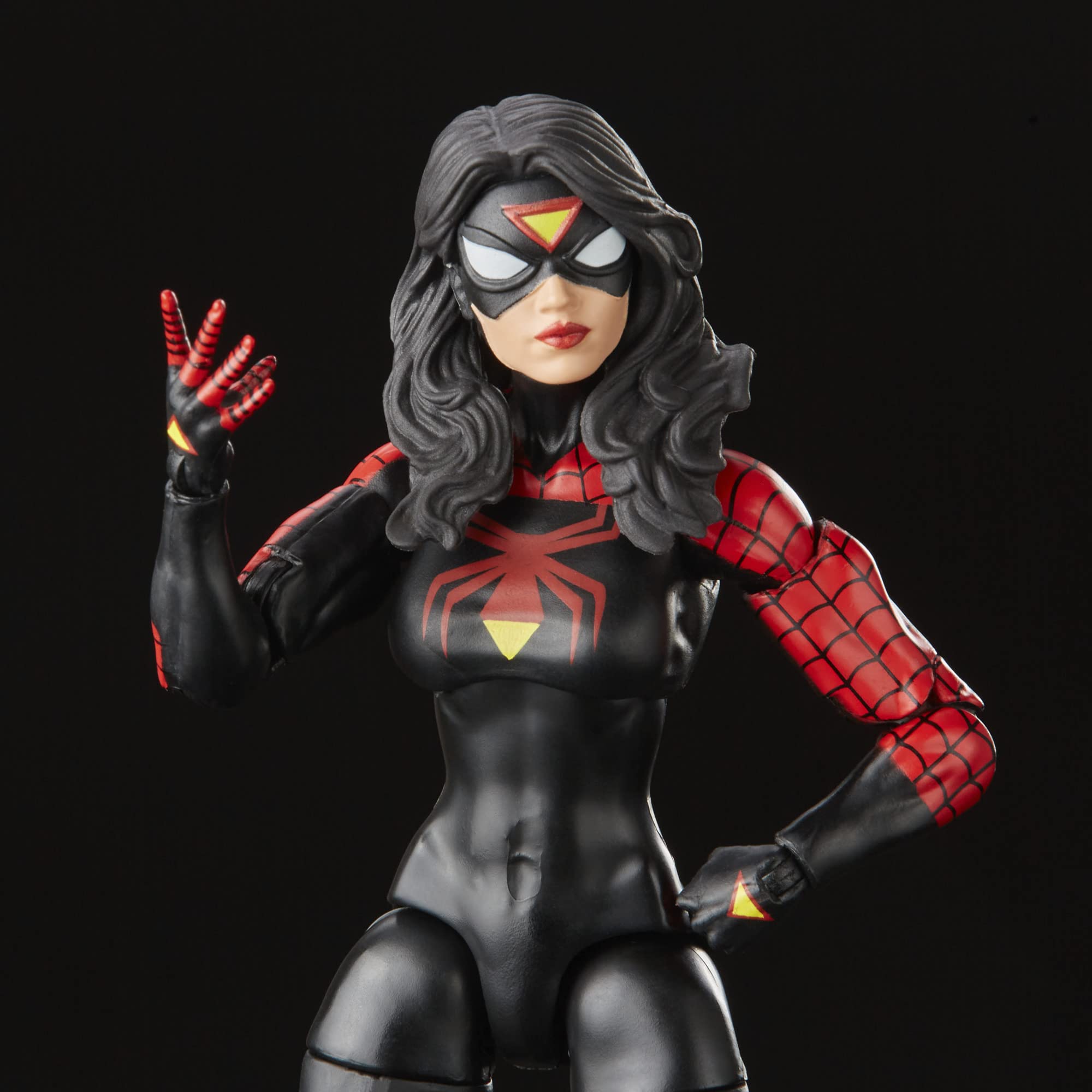 Fully articulated Marvel Legends Spider-Woman with poseable arms and legs for action stances