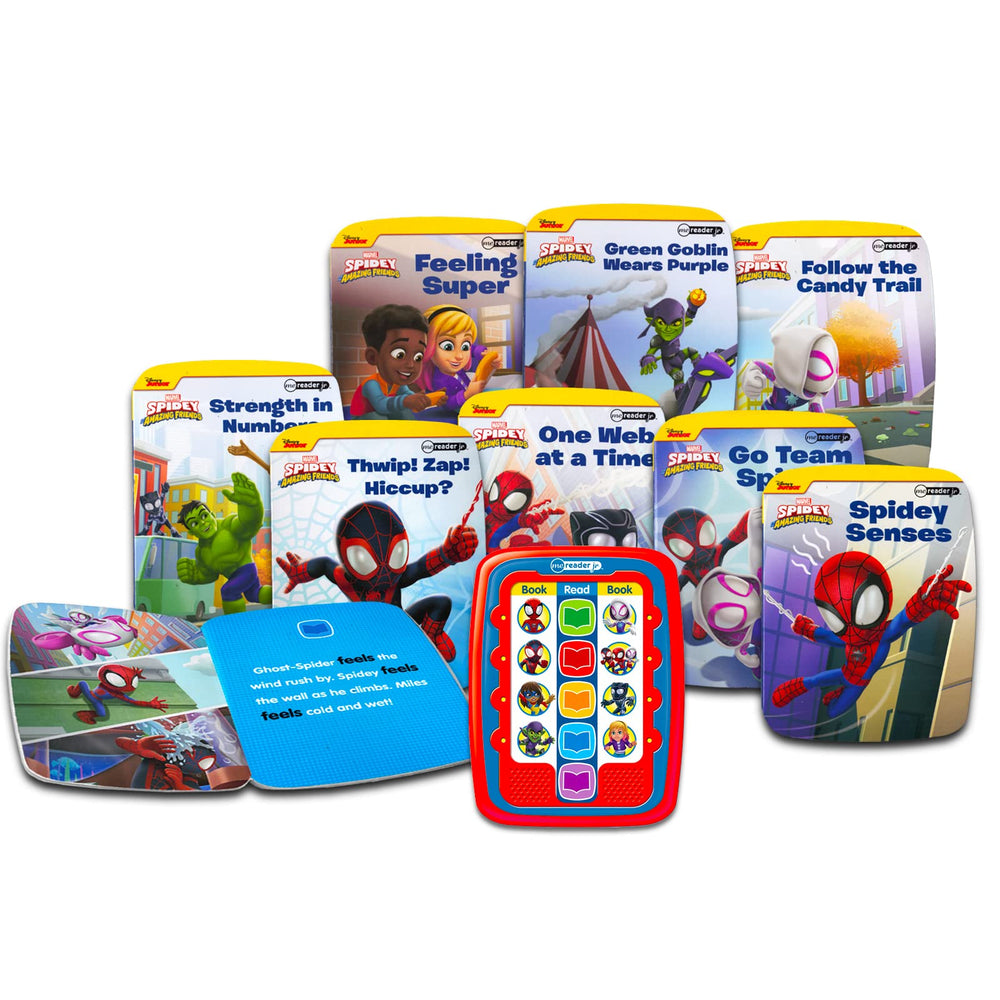 Marvel Spidey 8 book set cover art with Spiderman illustrations for kids