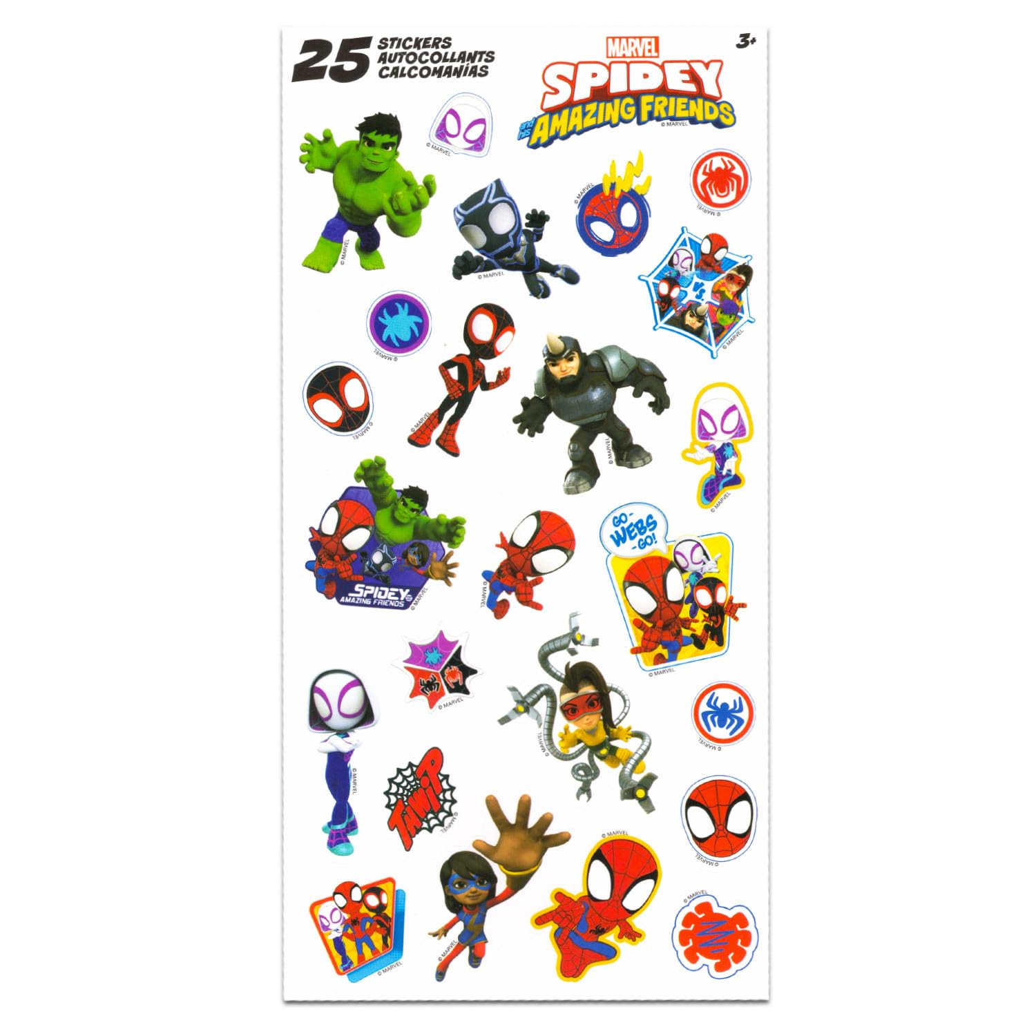 Bright Spidey artwork promotes imaginative play with friends and toys.