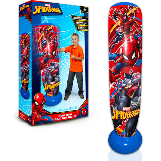 Marvel Store Spiderman bop bag side view showing durable surface and artwork