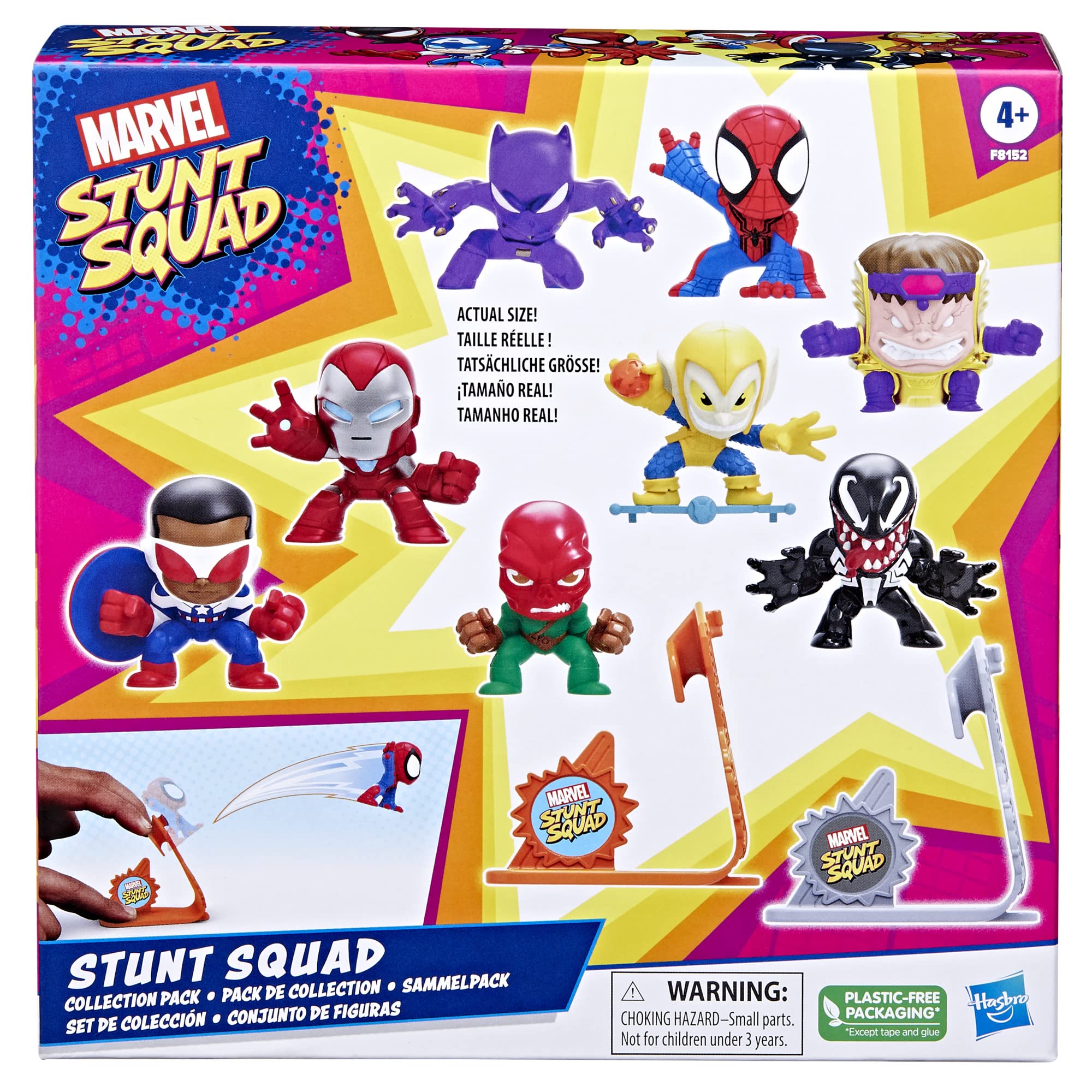 Launchers in action setup for launch-and-crash play with Marvel Stunt Squad.