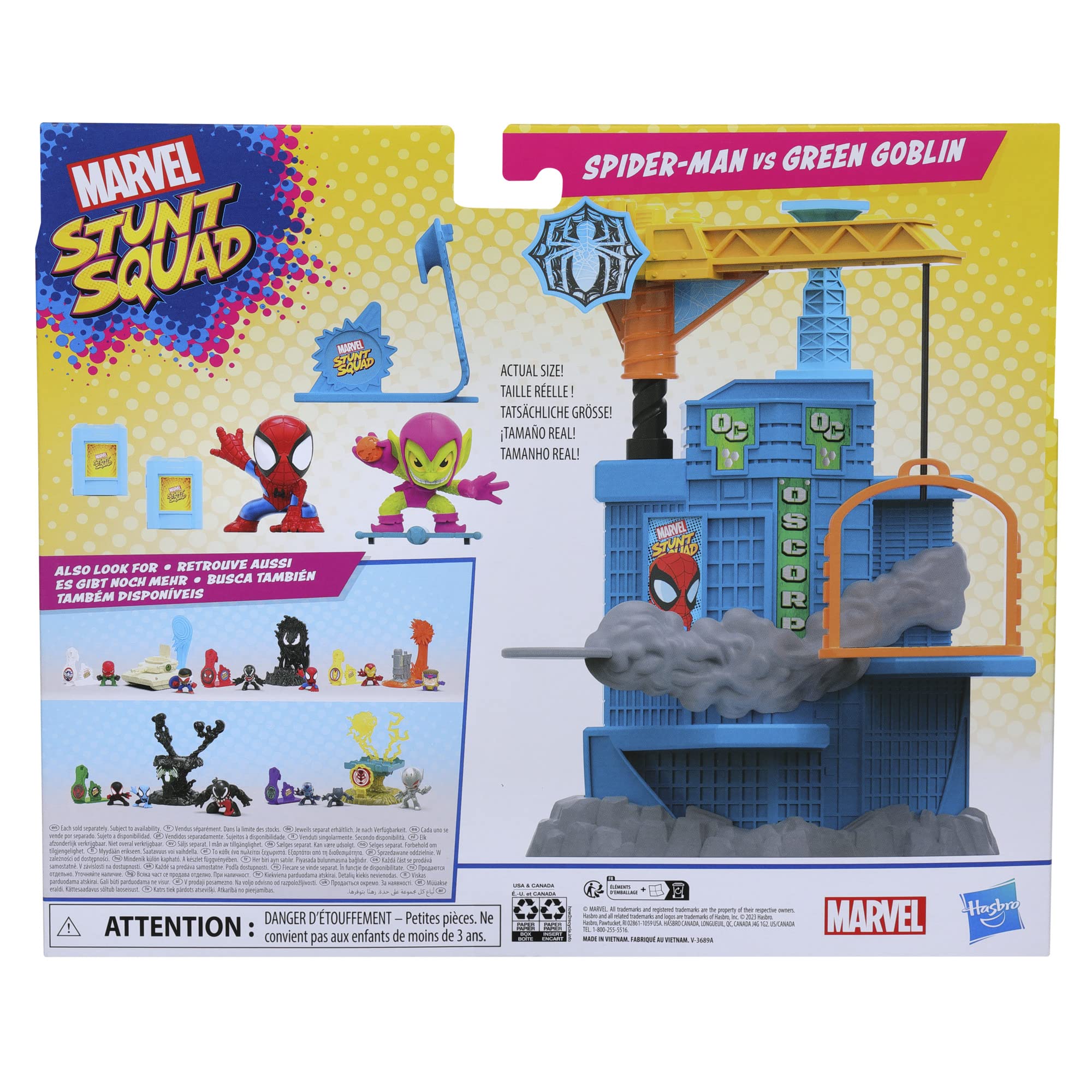 Marvel Stunt Squad crane smash launcher in use for aiming battles.