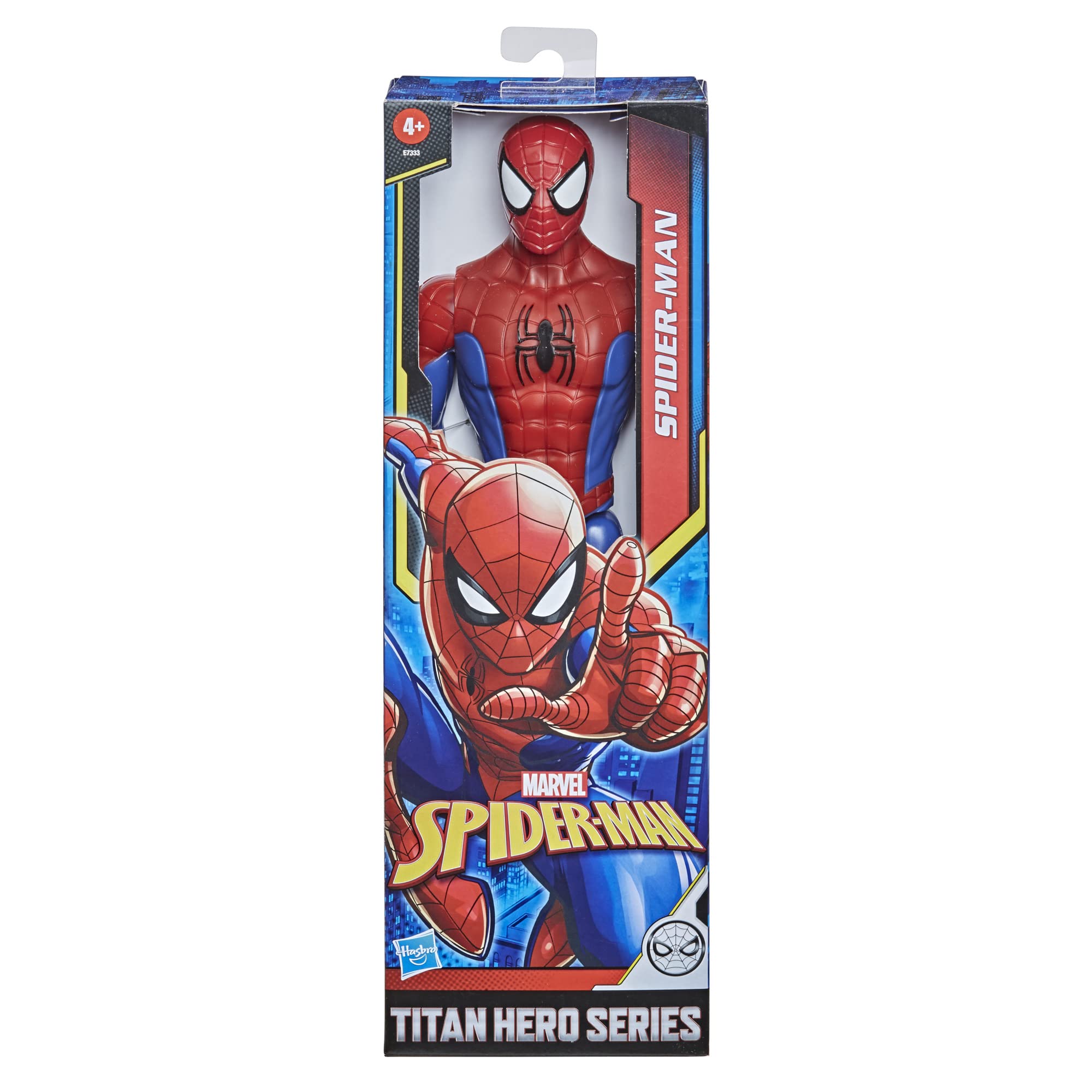 Marvel Titan Hero Spider-Man figure in wall-crawling pose for dynamic play.