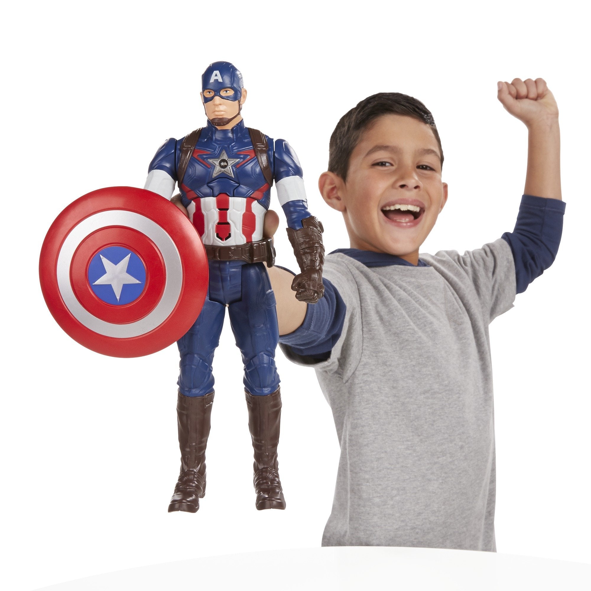 Captain America Titan Hero Tech figure ready for display and imaginative play
