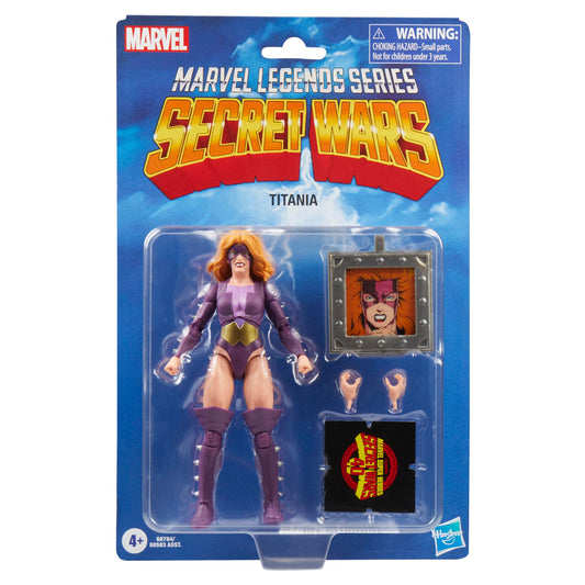 Marvel Titania action figure with shield ready for dynamic posing.