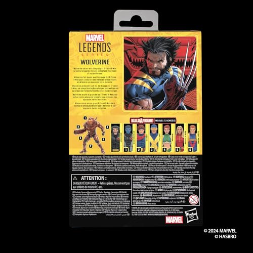 Marvel Wolverine figure, display-ready scale, pairs with other Legends figures.