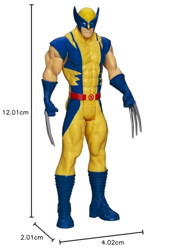 Marvel Wolverine Titan Hero figure closeup shows classic costume and premium detail.