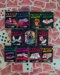 Marvin's Magic 250-card tricks display showcasing a deck and props for practice.