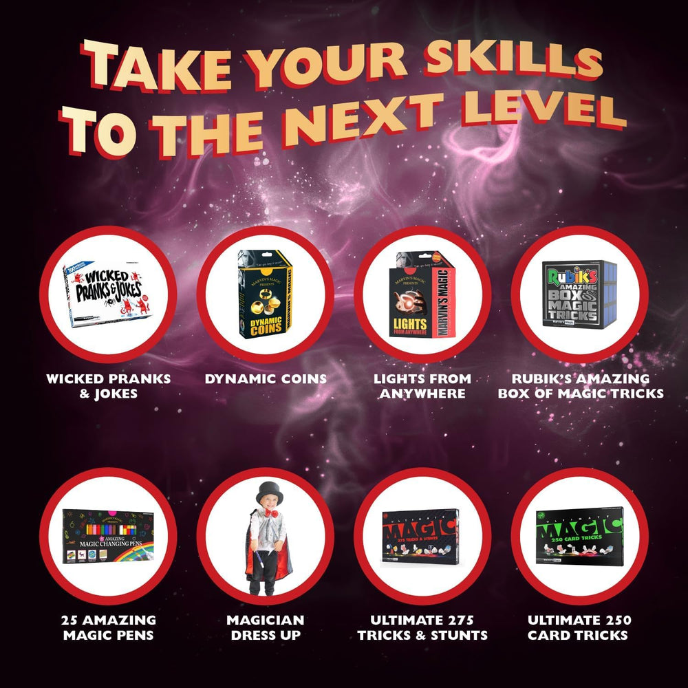 Marvin's Magic age 8 plus emblem, suitable for young performers to build confidence.