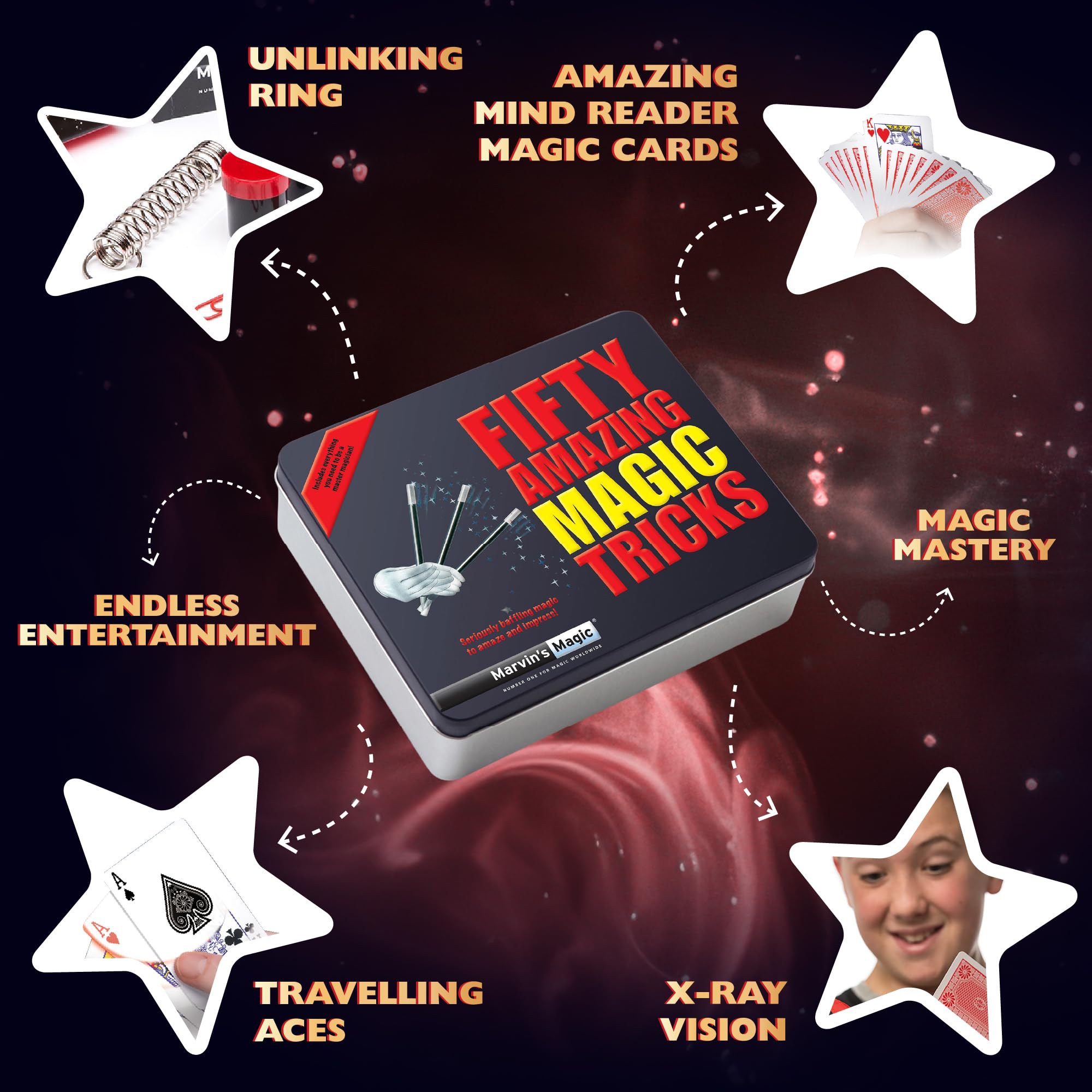 Marvin's Magic card tricks deliver family-friendly illusions for small gatherings and play.