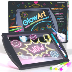 Marvin's Magic Glow Art LED-doodle board with built-in stand for easy drawing.