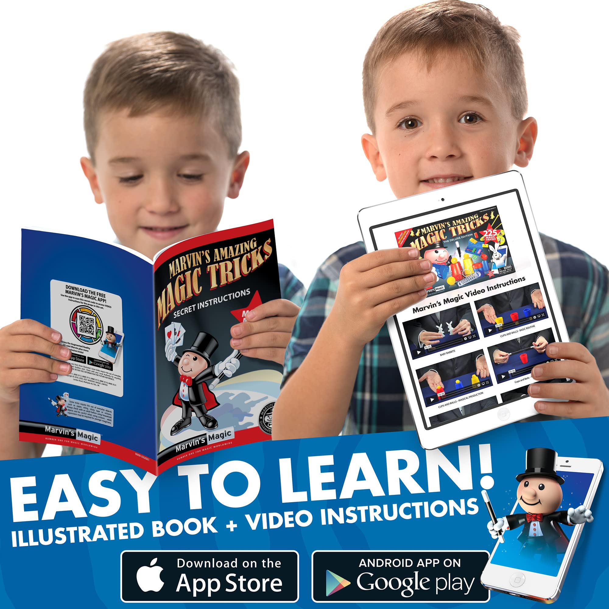 Marvin's Illustrated instruction booklet guides young magicians clearly