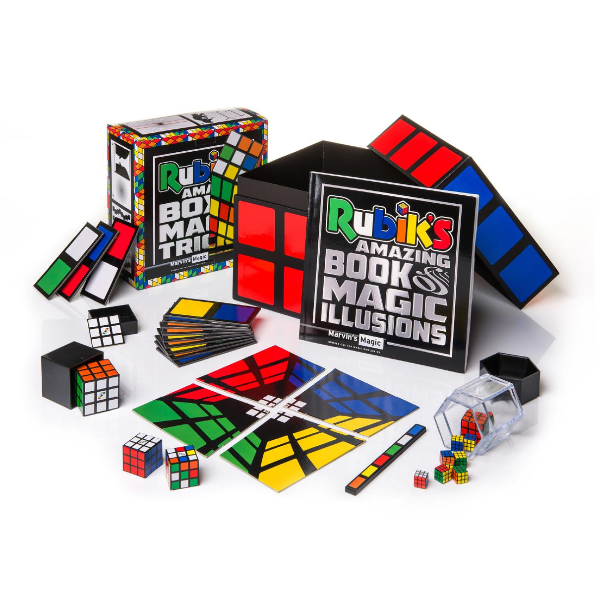 Marvin's Magic Rubik's Amazing Box Illusions cover—perfect gift for puzzle lovers.