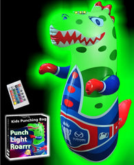 Marwan Sports Punch light roar dinosaur punching bag 47-inch; kids experience exciting impact and active play.