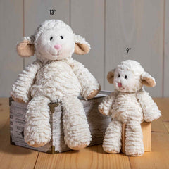 Mary Meyer Marshmallow Zoo Lamb embroidered features, safe and inviting.