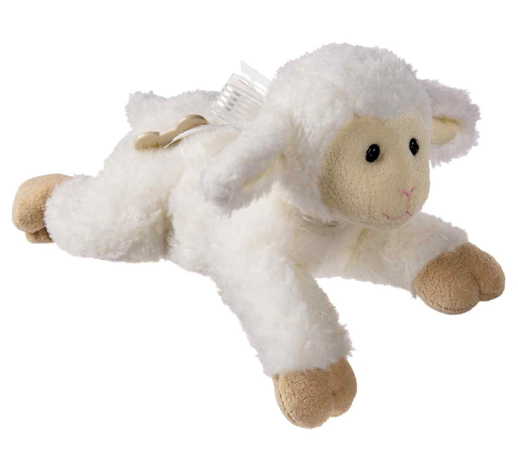 Mary Meyer Melody Wind Up Lamb wind-up close-up shows ultra-soft fabric for gentle cuddling.