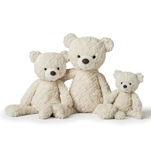 Close-up of Mary Meyer Putty Bear cream soft fabric texture for tiny fingers