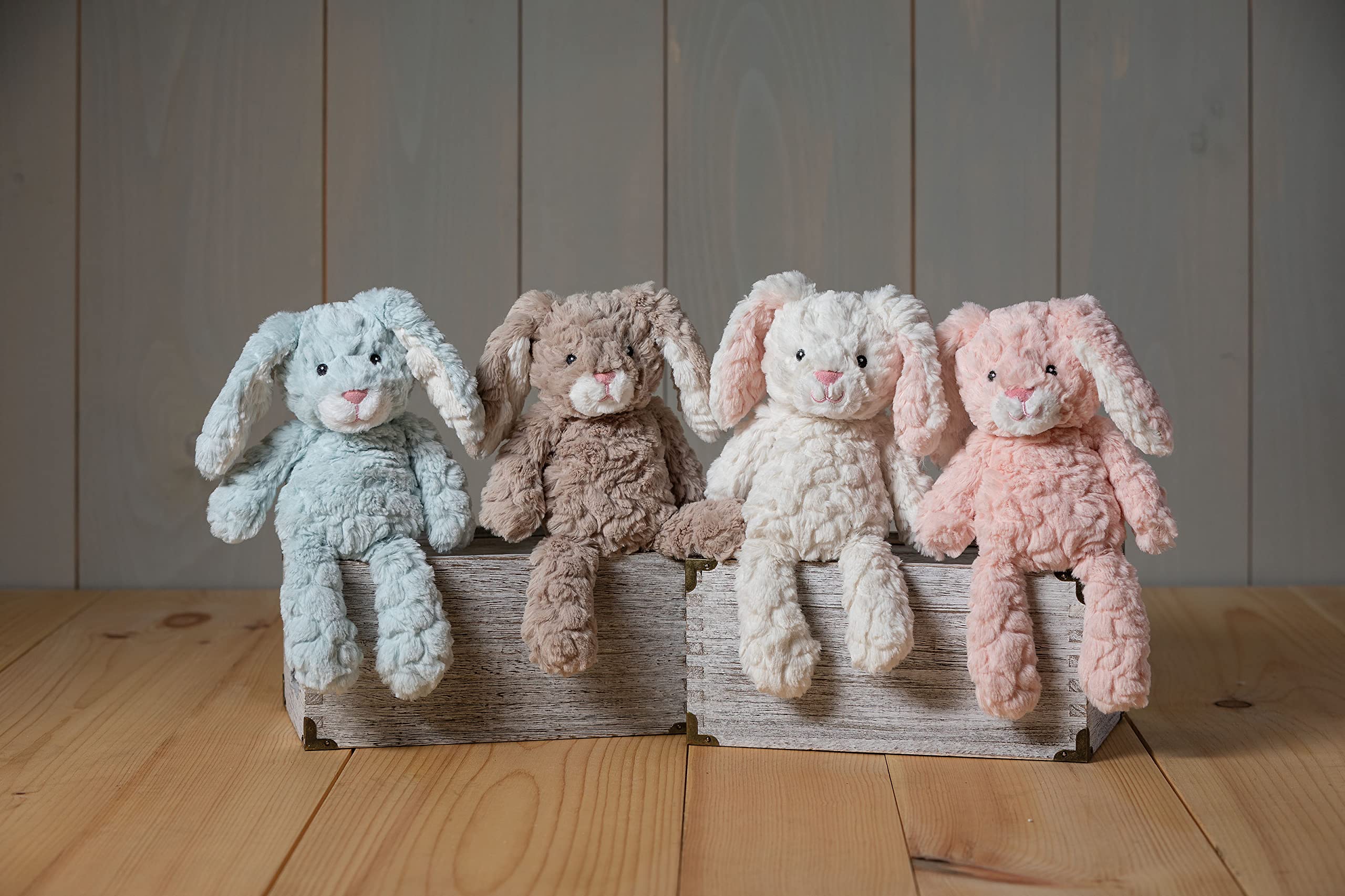 Mary Meyer putty bunny with embroidered eyes and nose for durable, child-friendly detail