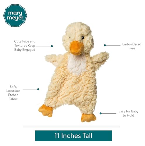 Mary Meyer Putty Duck Lovey fabric texture close-up highlighting ultra-soft plush touch.