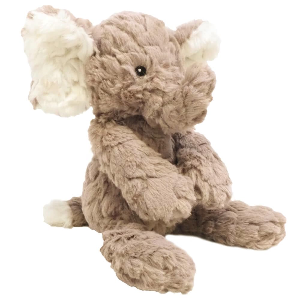 Mary Meyer Putty Elephant weighted bum and feet provide a comforting, grounded feel.