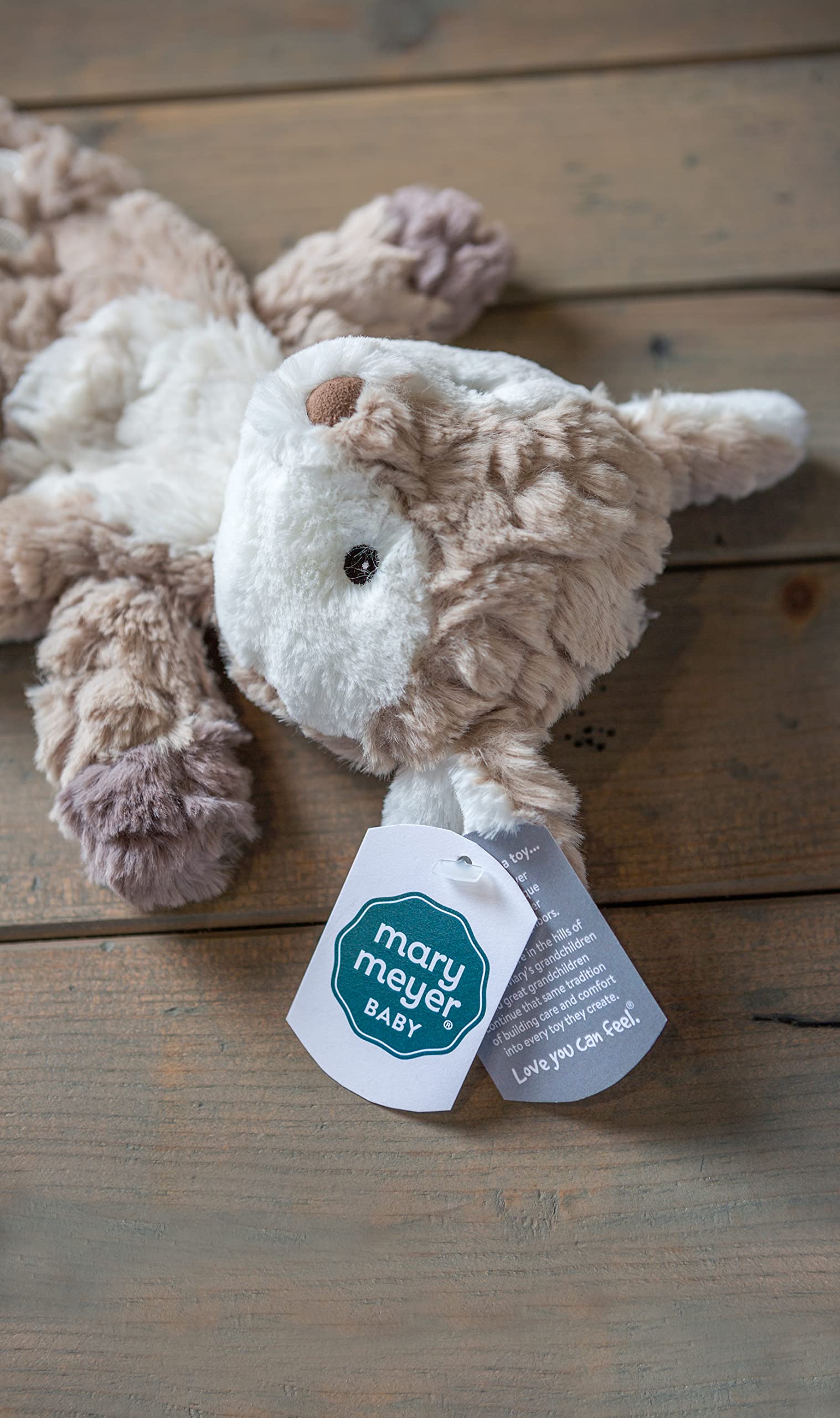 Eleven-inch Putty Fawn Lovey sized for baby cuddles and naps.