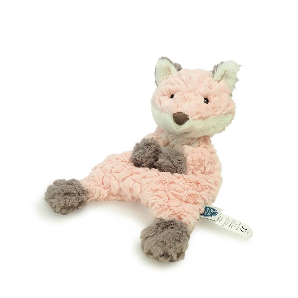 Putty Fox Lovey features soft neutral colors for modern nurseries.