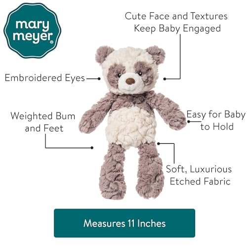 Mary Meyer Putty Nursery Panda face detail with embroidered eyes for infant charm.