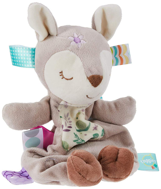 Mary Meyer Taggies Flora Fawn Lovey understuffed body encourages easy gripping.