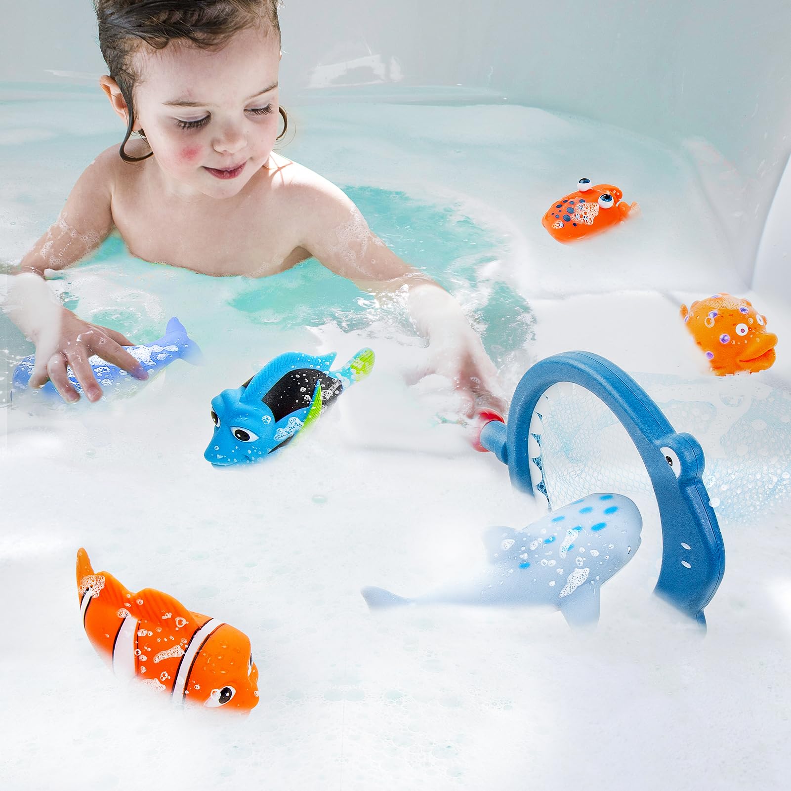 Masagotti no-hole bath toy seahorse encourages imaginative play during bath