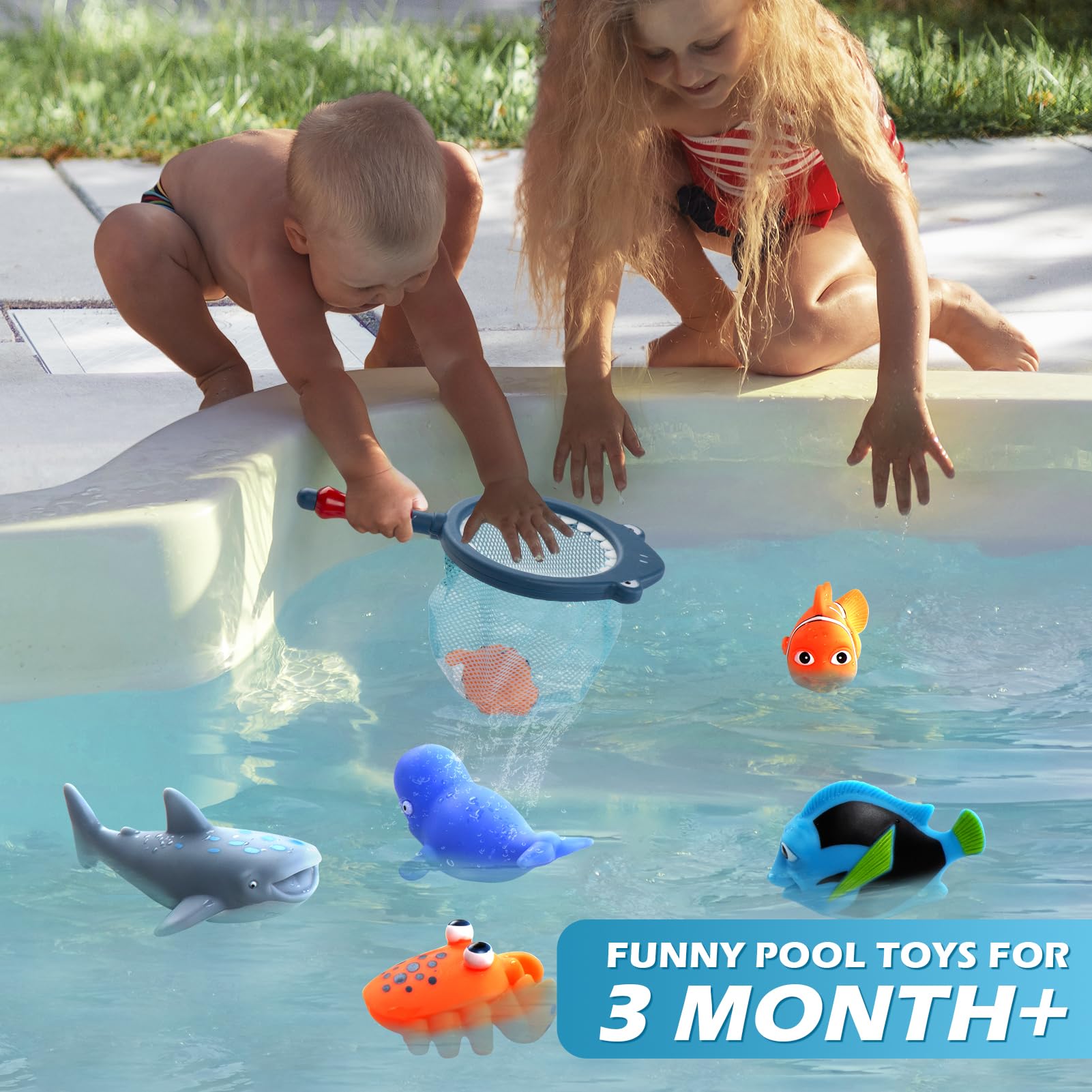 Masagotti no-hole bath toy seal with safe, comfortable grip