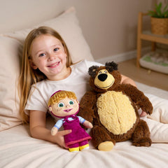 Masha and the Bear unboxing scene, gift-ready packaging.