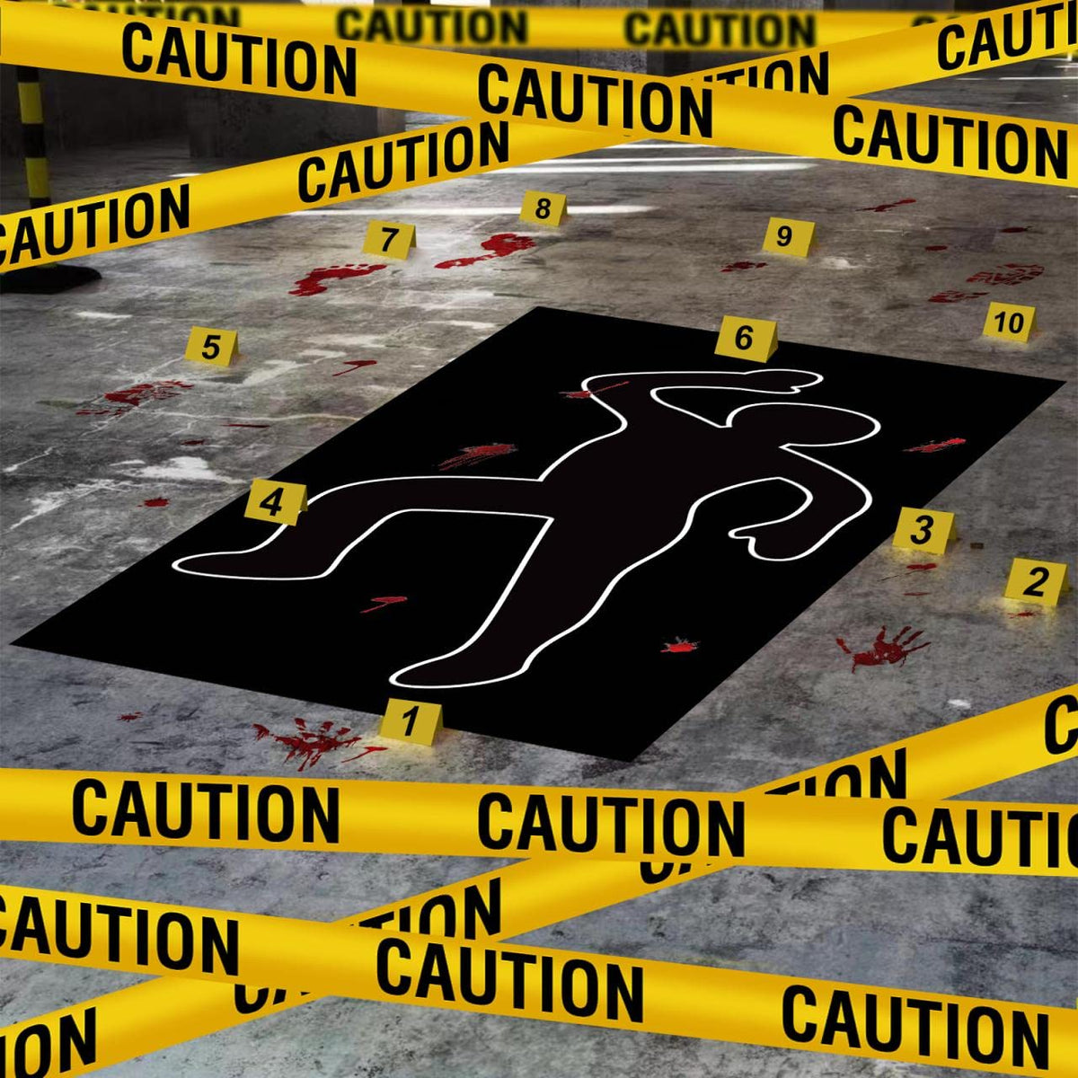 MASHAN body silhouette for immersive crime-scene setup at parties