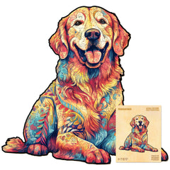 Massersuon Golden Retriever puzzle artwork front view with vivid colors for adults