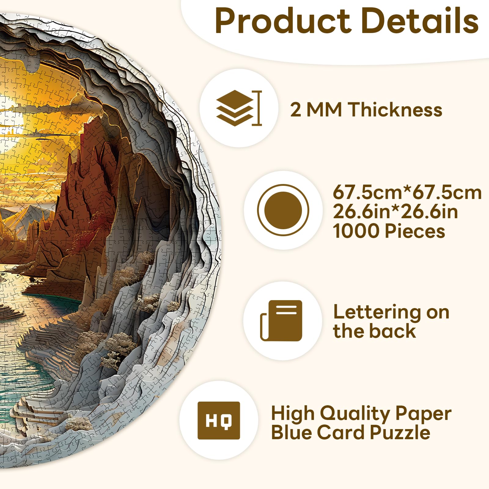 Masseruon puzzle edges and matte finish provide smooth handling during assembly.