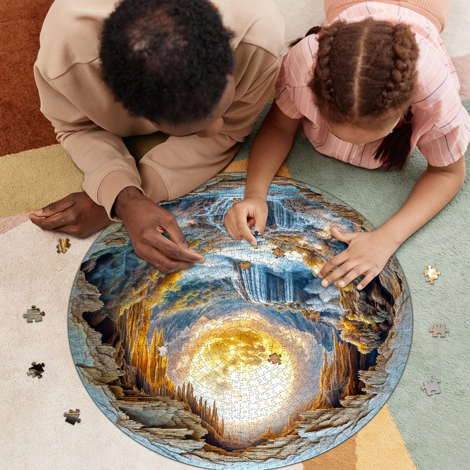 Masseruon puzzle pieces close-up durable 2mm cardboard reduces glare
