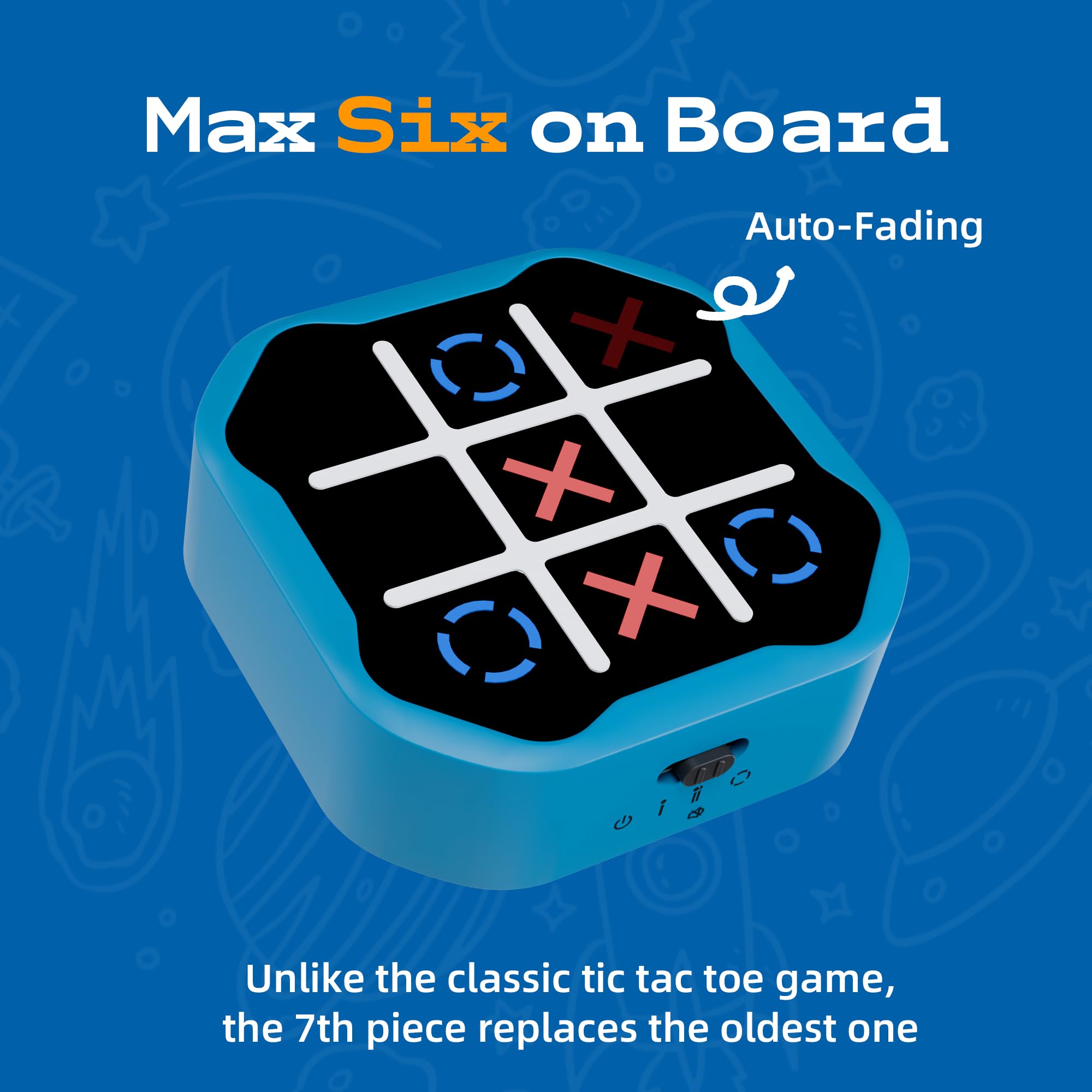 MASSRT 3 in 1 Tic Tac Toe blue LED display, quick mental warmups between tasks.