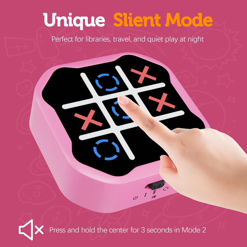 MASSRT handheld digital tic tac toe bolt game pink for solo play