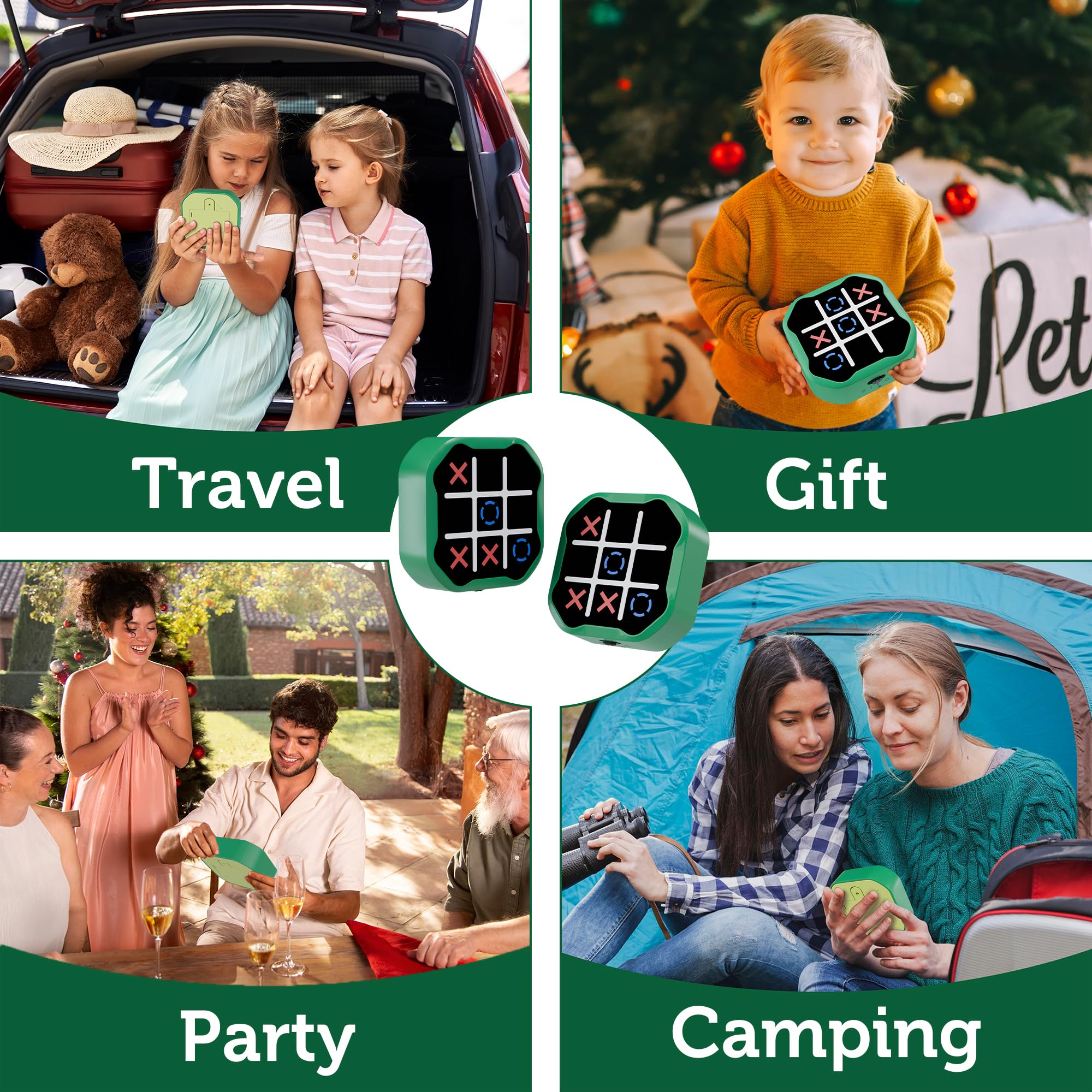 MASSRT portable handheld tic-tac-toe fits bags for travel and learning.