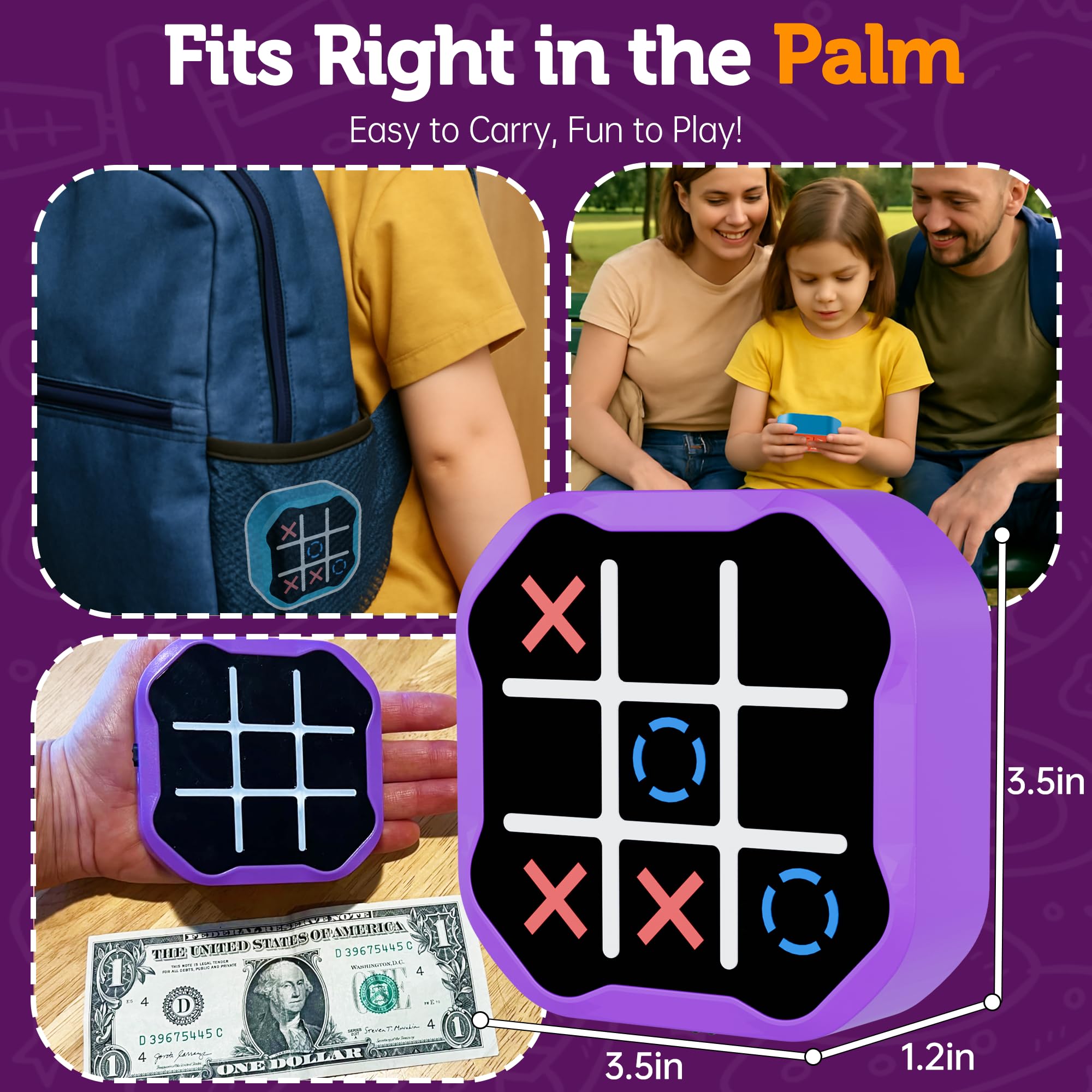 MASSRT purple gift Tic Tac Toe for kids and adults