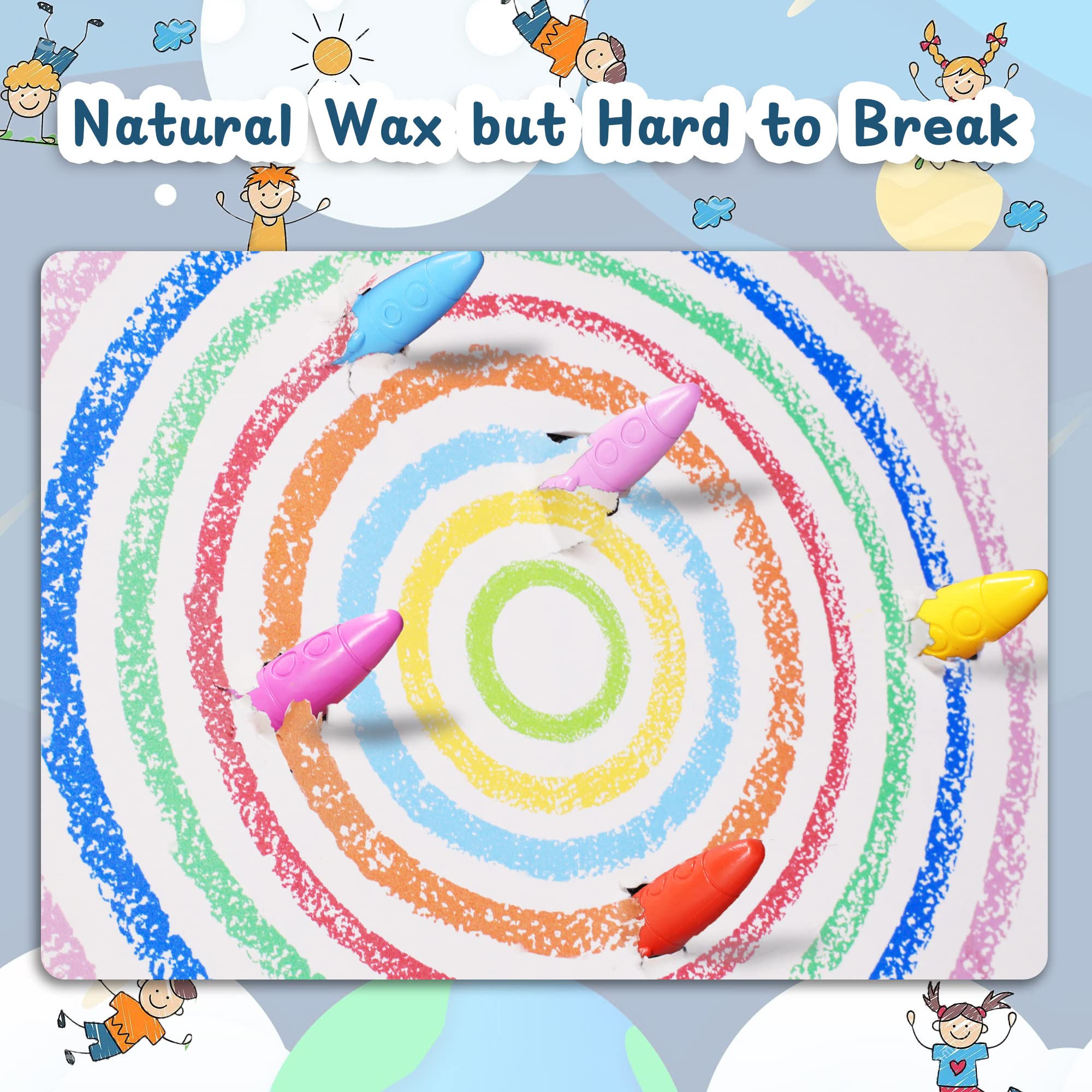 Washable MASSRT crayons are easy to clean after color time